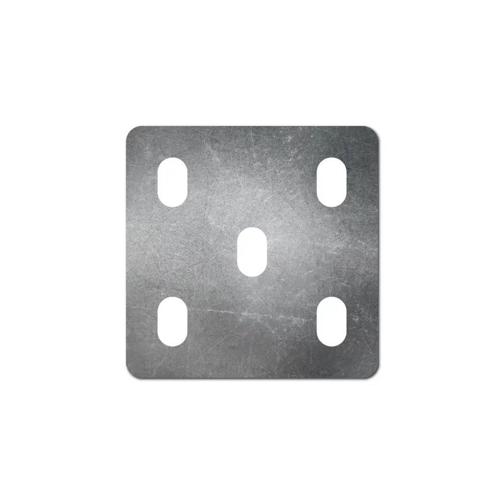 Base de poste con perforaciones 4"x4" (10x10 cm), espesor 4 mm