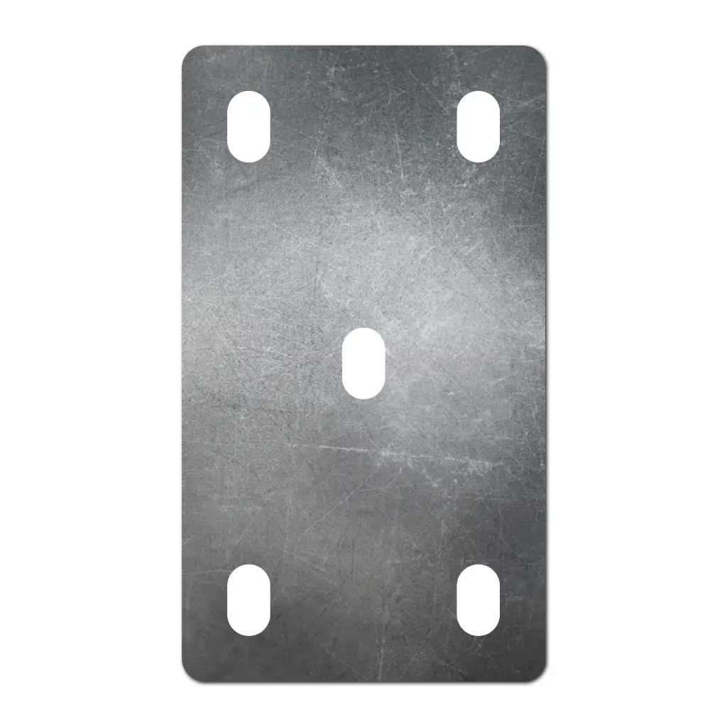 Base de poste con perforaciones 7"x4" (18x10 cm), espesor 4 mm