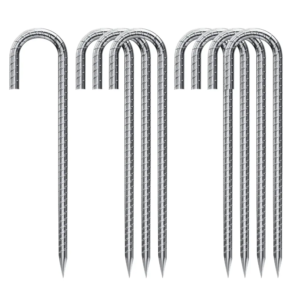 Estacas tipo J galvanizadas (alambre 4 mm; largo 90/100 mm)