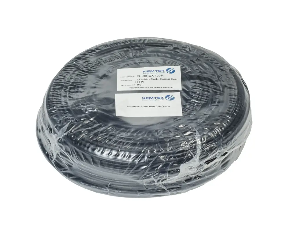 Cable alta tensión inoxidable (serie SS) negro, 100m