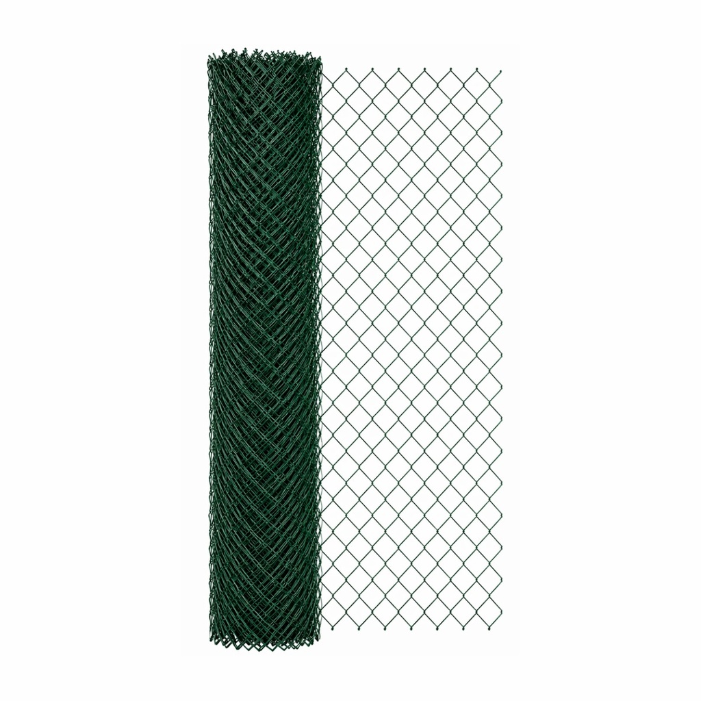 Malla Ciclónica PVC 2.0×10m — Rombo 2" — Calibre PVC — 1.80 mm alambre + 1.00 mm PVC (total 2.80 mm)