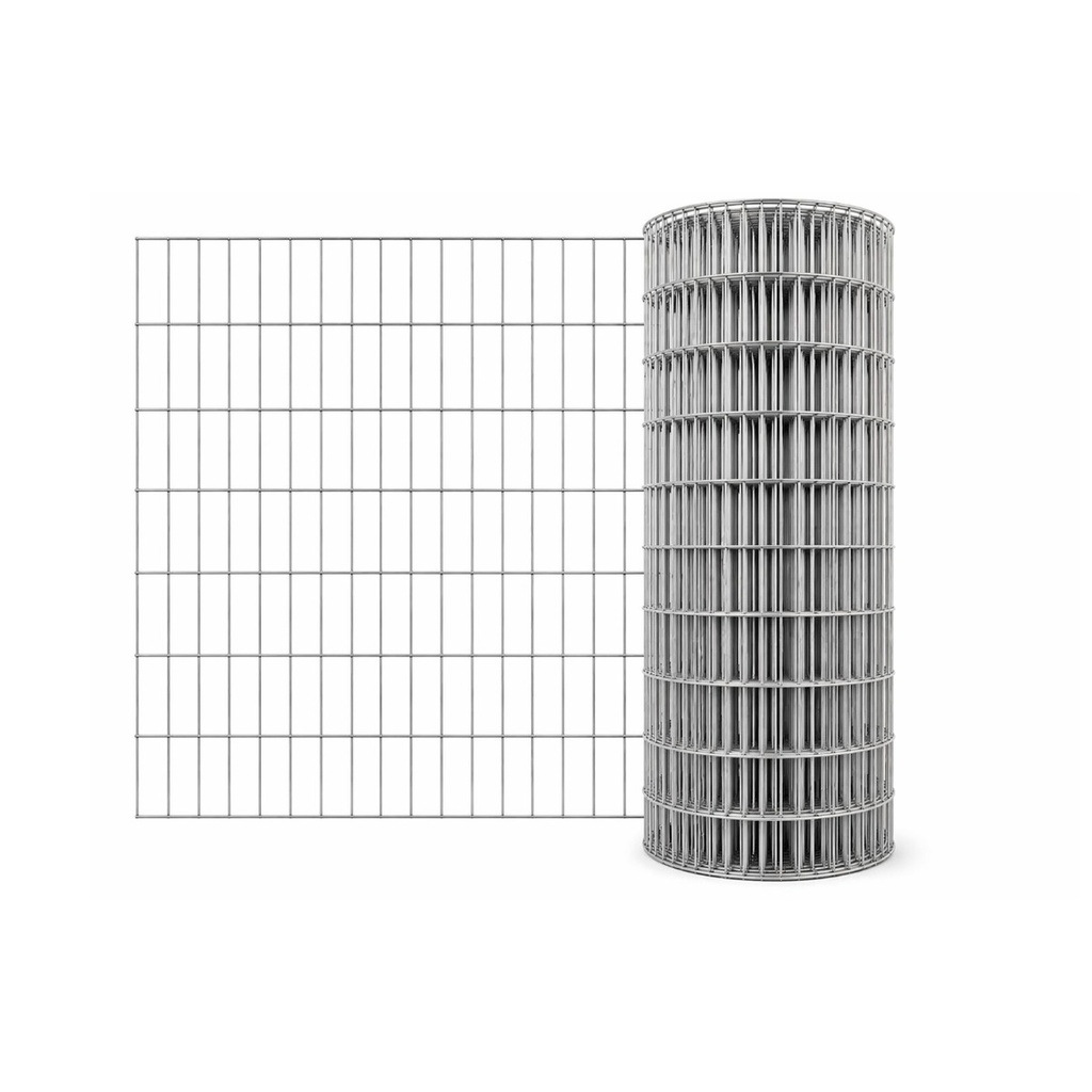 Malla Electrosoldada Rollo 1.5×25m — Cuadrícula 10×5cm — Calibre 16 — 1.63 mm