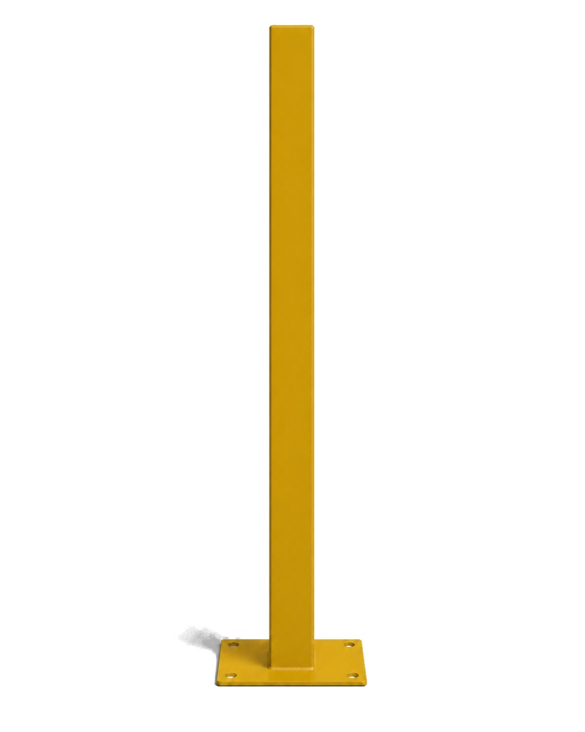 Poste pre-cortado 2"×2" — 0.6 m — Pintado Amarillo (RAL 1003)