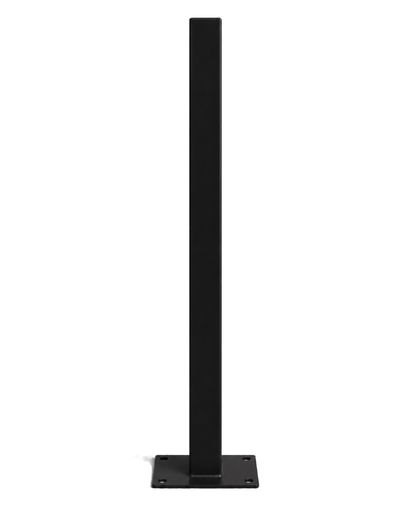 Poste pre-cortado 2"×2" — 0.8 m — Pintado Negro (RAL 9011)