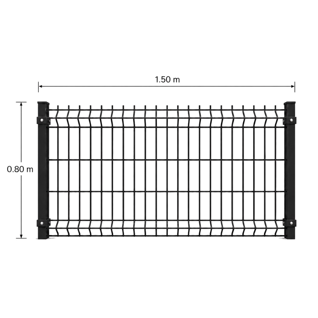 Kit Reja 3D 0.8 × 1.5 m — Pintado Negro (RAL 9011) — Fundir