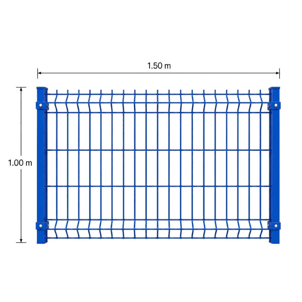 Kit Reja 3D 1.0 × 1.5 m — Pintado Azul (RAL 5017) — Fundir