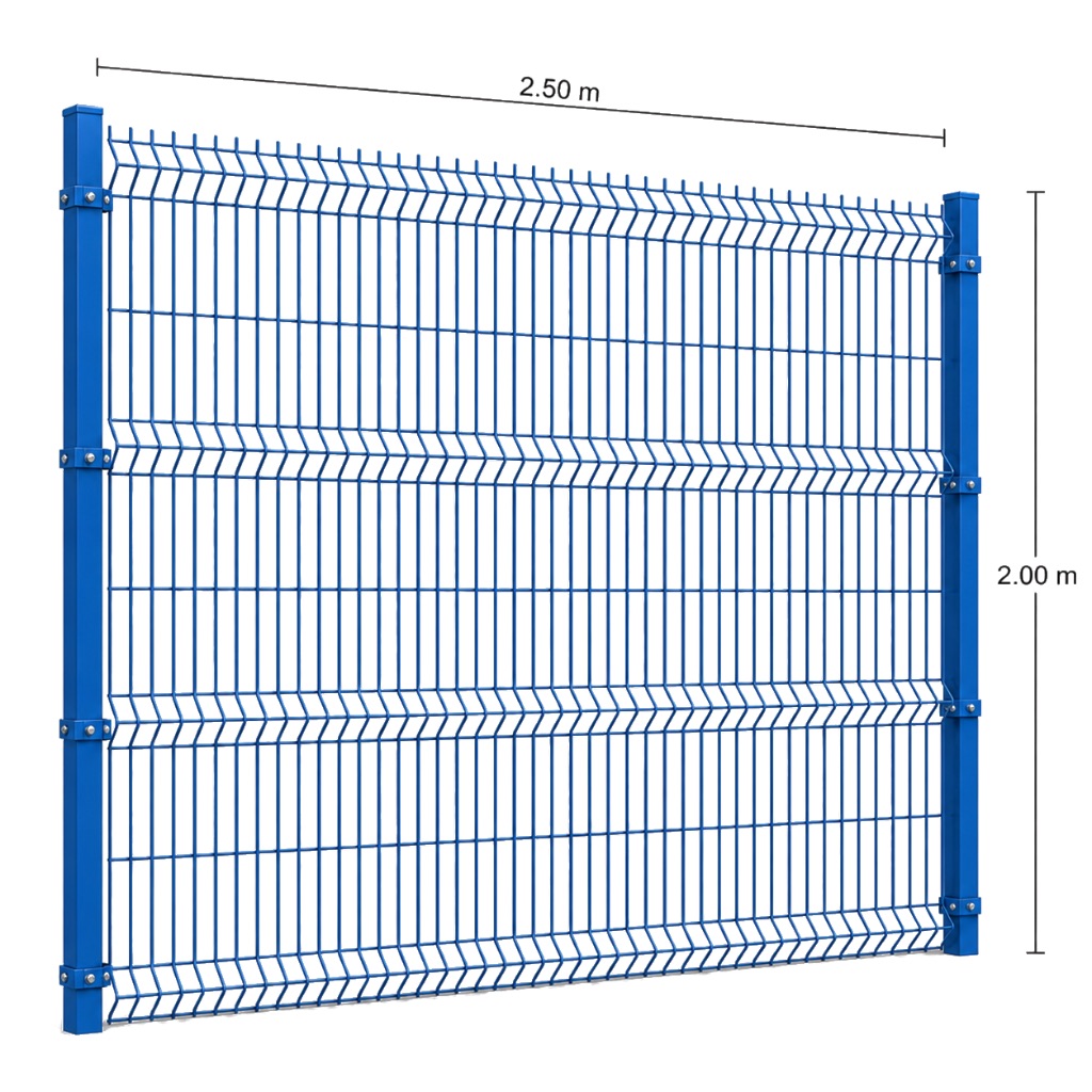 Kit Reja 3D 2.0 × 2.5 m — Pintado Azul (RAL 5017) — Fundir