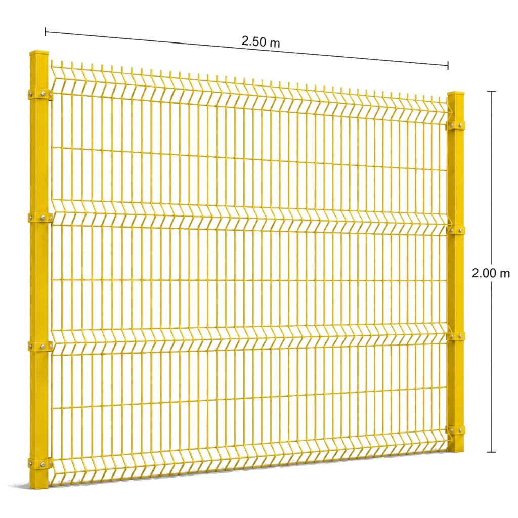 Kit Reja 3D 2.0 × 2.5 m — Pintado Amarillo (RAL 1003) — Fundir