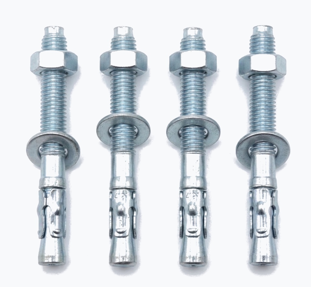 Kit de 4 pernos de expansión 3/8" × 2" — Acero zincado