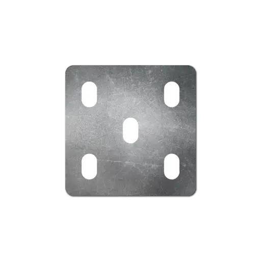 [B-PER-4x4-4mm] Base de poste con perforaciones 4"x4" (10x10 cm), espesor 4 mm